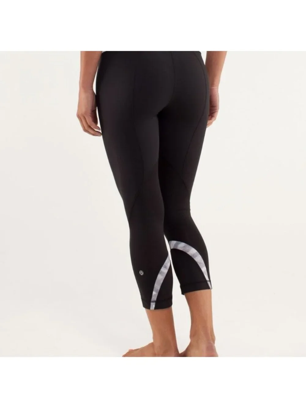 Lululemon Run: Inspire Crop II Black / Blazer Fossil / White